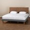 Baxton Studio Allegra Grey Upholstered and Walnut Wood King Size Platform Bed 164-9415-9421 - alternate 6